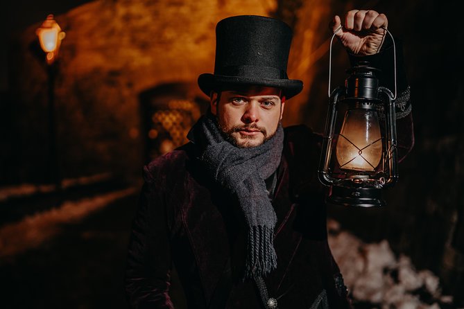 Buda Castle District Dark History, Legends and Vampire Night Tour - Matthias Fountain and palace courts after dark