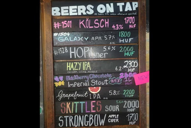 Budapest: 9-tier Hungarian & Craft Beer Tasting w/ snacks - Four Hungarian mass-market beers first