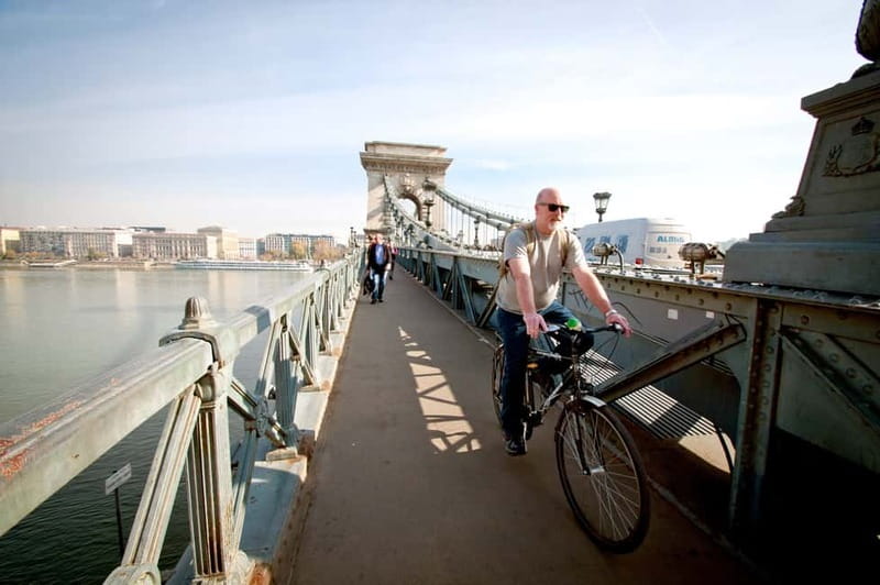 Budapest Bike Tour with a Hungarian Goulash - House of Music Hungary and the riverfront