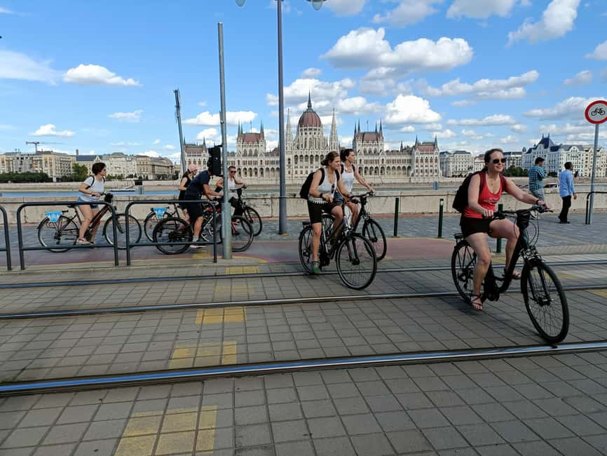 Budapest Bike Tour with a Hungarian Goulash - Liberty Square, bridges, and the ride back