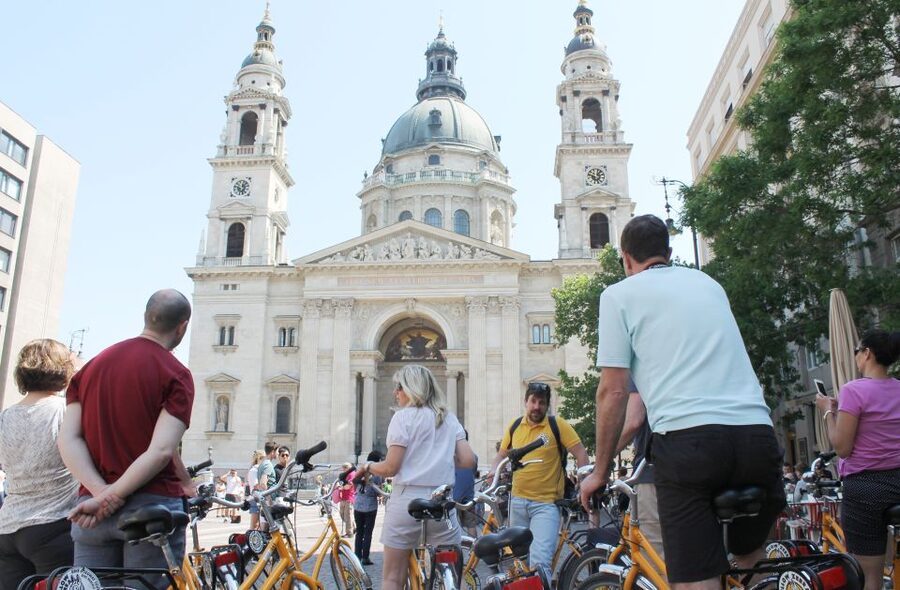 Budapest: Danube River Views Bike Ride - Parliament and Liberty Square beside the Danube