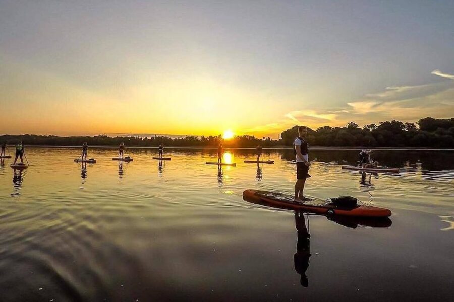 Budapest: Standup Paddleboarding Tour - Learning the board before the river opens up