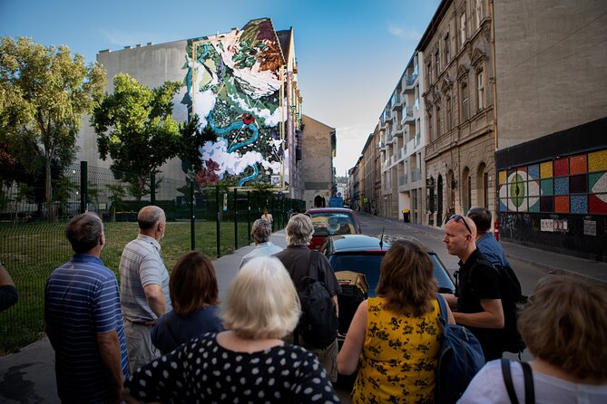 Budapest Urban Art - Private Street Art Tour with a Drink in a Ruin Bar - District 7 murals and the stories behind them
