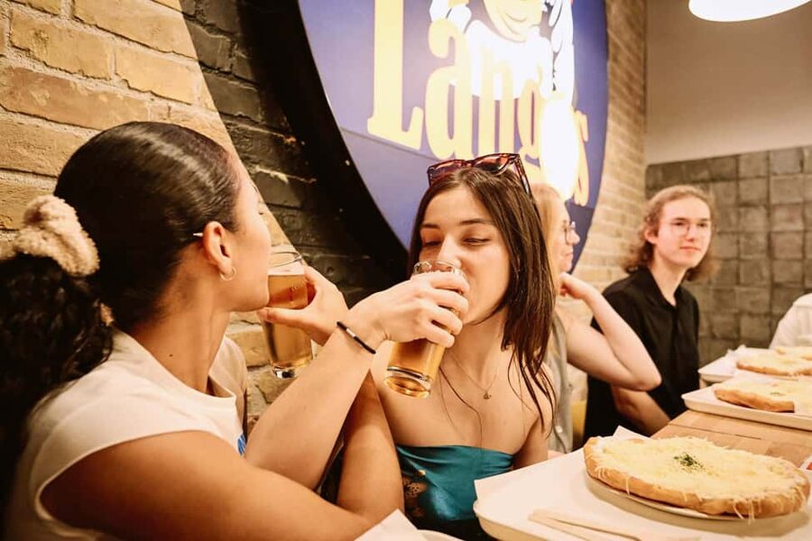 Guided Tipsy Food Tour with Drinks Included in Budapest - First tastes: soup and Hungarian lángos